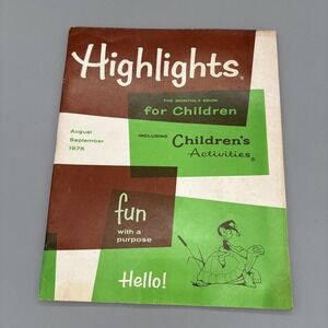 Highlights For Children Activities Magazine Vintage August September 1975
